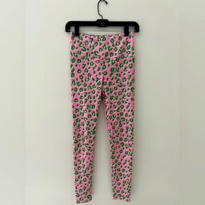 Goldsheep pink and green leopard print leggings, size small, perfect condition!